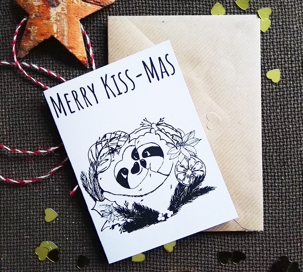 Merry Kissmas Karte mit Umschlag