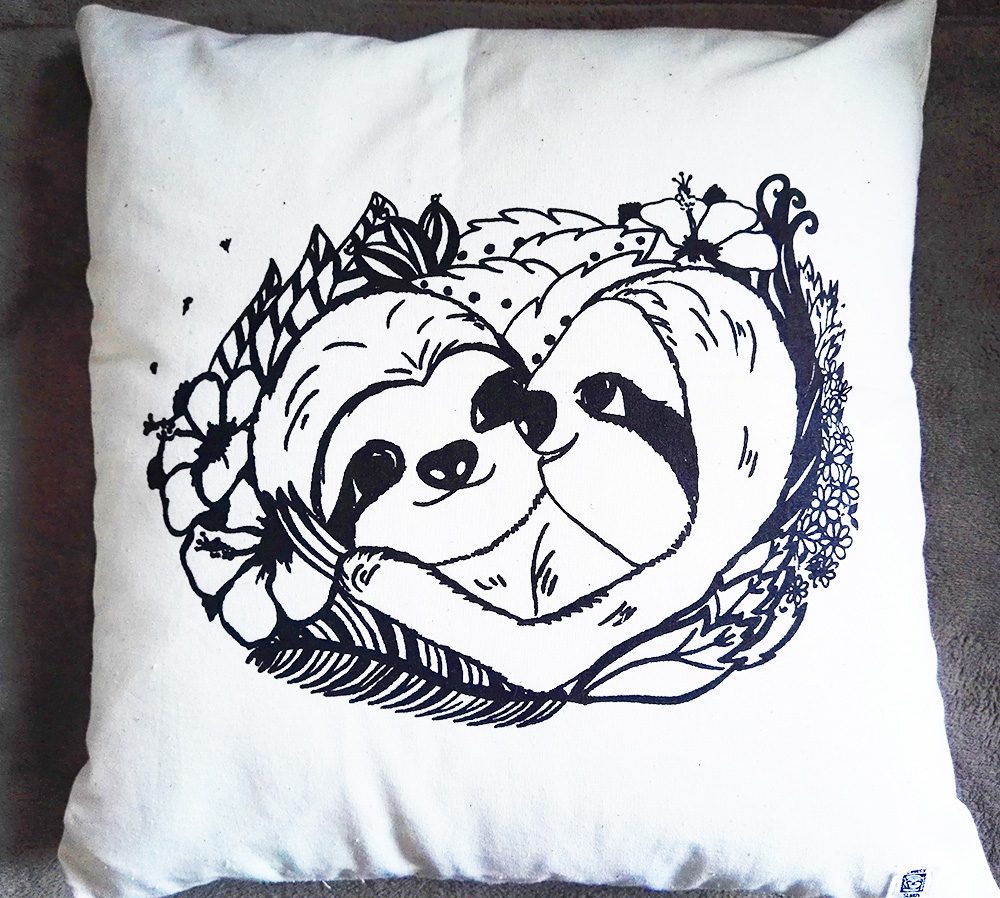 Sloth pillow faultier kissen slothlove komplett