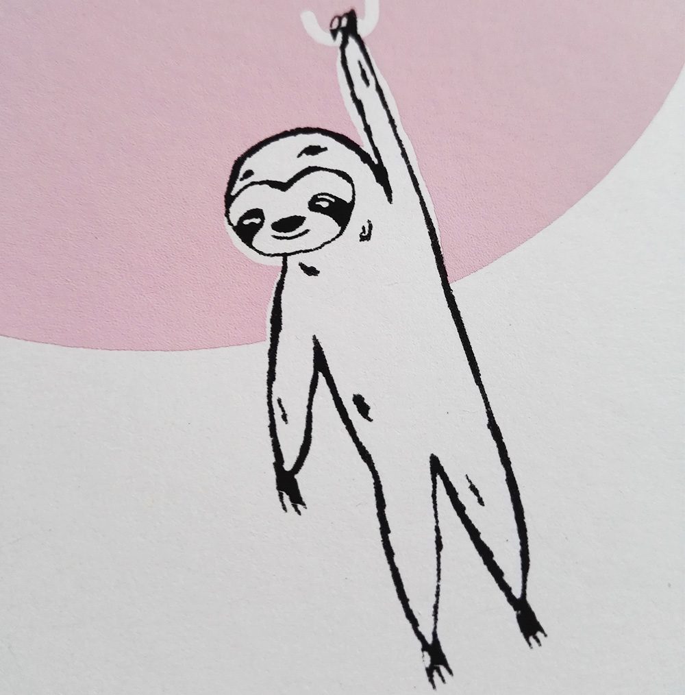 lovely sloth poster-paris-regenschirm-faultier-nah